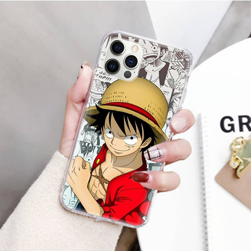 JW72 One Piece Luffy Transparent Case for Samsung A04 A14 A23 M33 M53 Realme 10 9 C35 C55 VIVO Y02 X80 Infinix Hot 30 Note 11 Tecno Spark 8P Pro