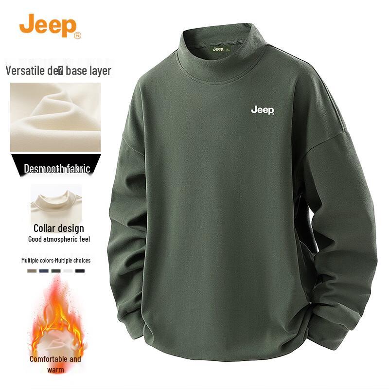 JEEP Men s Velvet Semi-High Collar Pullover L 3070₽