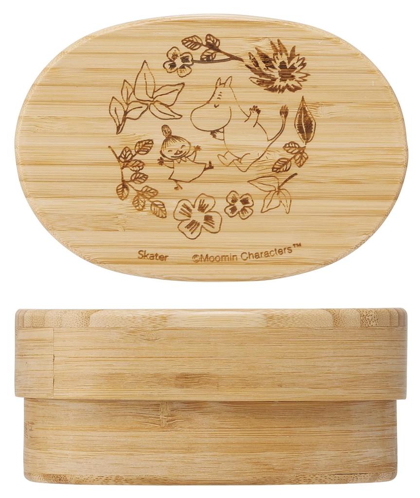 Skater Bamboo Lunch Japanese Oval with Dividers and Lunch Moomin Box, 400ml, Style, Shape, Belt, Design, BWLB4-A