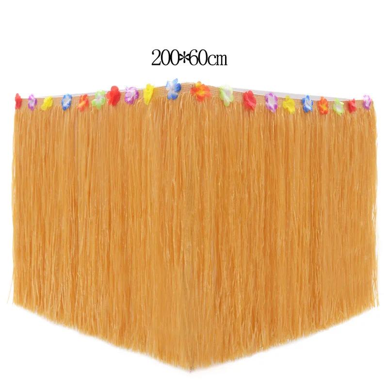 Authentic Grass Table Skirt for Tropical Luau Parties | Hawaiian Hula Skirt Decor Themed Summer Beach Birthday Party Supplies
