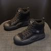Internet celebrity thick-soled Martin boots women's warm 2025 autumn and winter new heightening high-top casual fashion retro snow boots