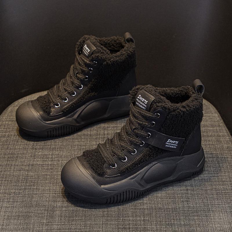 Internet celebrity thick-soled Martin boots women's warm 2025 autumn and winter new heightening high-top casual fashion retro snow boots