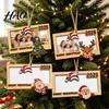 Christmas Tree Decoration with Money Slot 2Pcs Holder Hanging Ornament for Cash, Wooden Xmas Holiday Decoration, Reusable Cash Box Party Tabletop