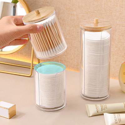 1PC Makeup Organizer Cosmetic Storage Box Cotton Swab Holder Cotton Ball Cotton Pad Box Clear Plastic Box With Lid Dust-proof