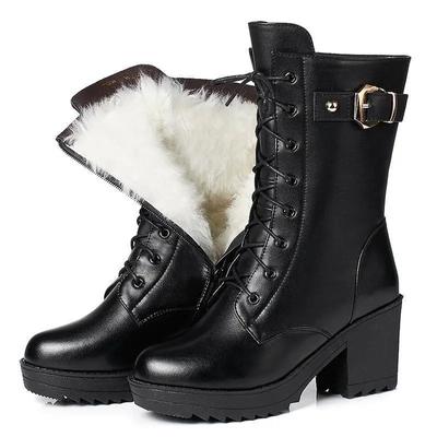 New Women'S Ankle Boots Real Leather Lace Up Women Winter Shoes Fashion Cool Short Boots Women Footwear