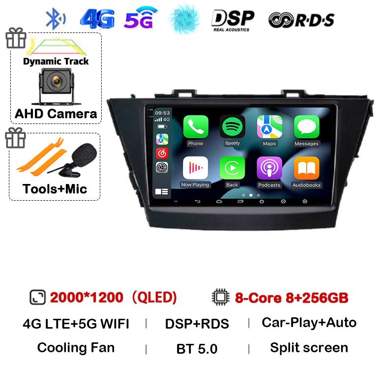 Android 14 Carplay For Toyota Prius Plus V Alpha 2012 2013 2014 2015 2016 2017 LHD/RHD Car Radio Multimedia Player Stereo GPS BT