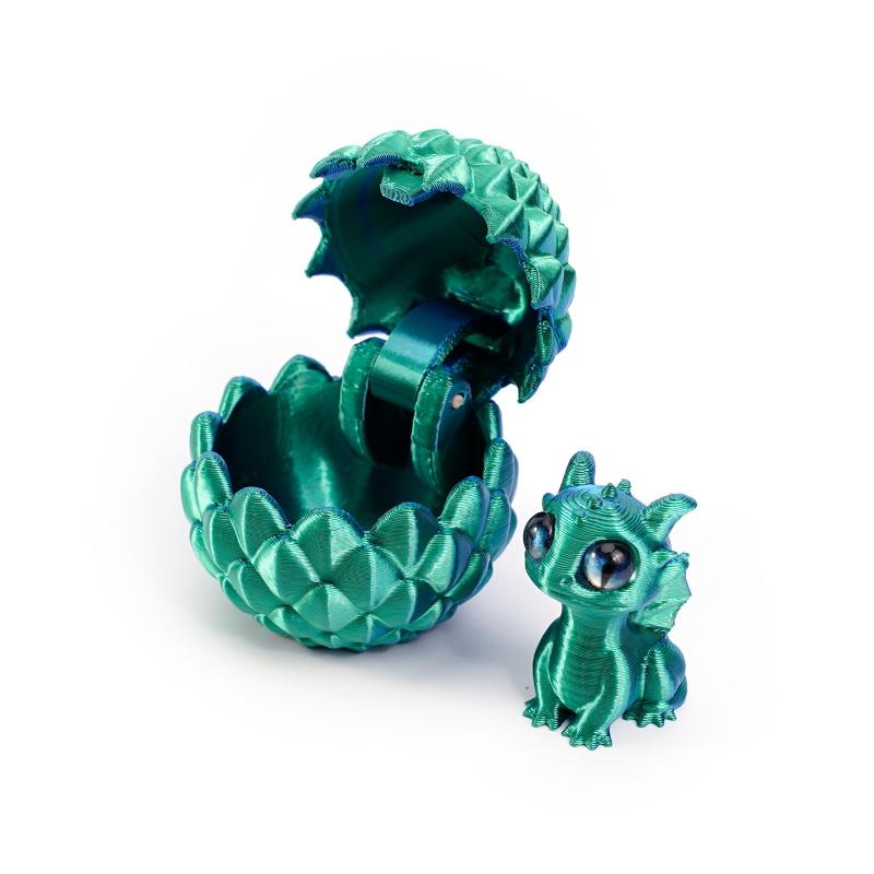 Magic Hatching Dragon Eggs Set - 3D Printed Figurine Cracked Eggs with Baby Dragons Inside, Fantasy Collection & Party Gift