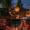 Easy Install Decorative Stakes Halloween Solar Garden Light, Black Cat Pumpkin Moon Stake Pathway Lights for Home Courtyard Waterproof LED Yard