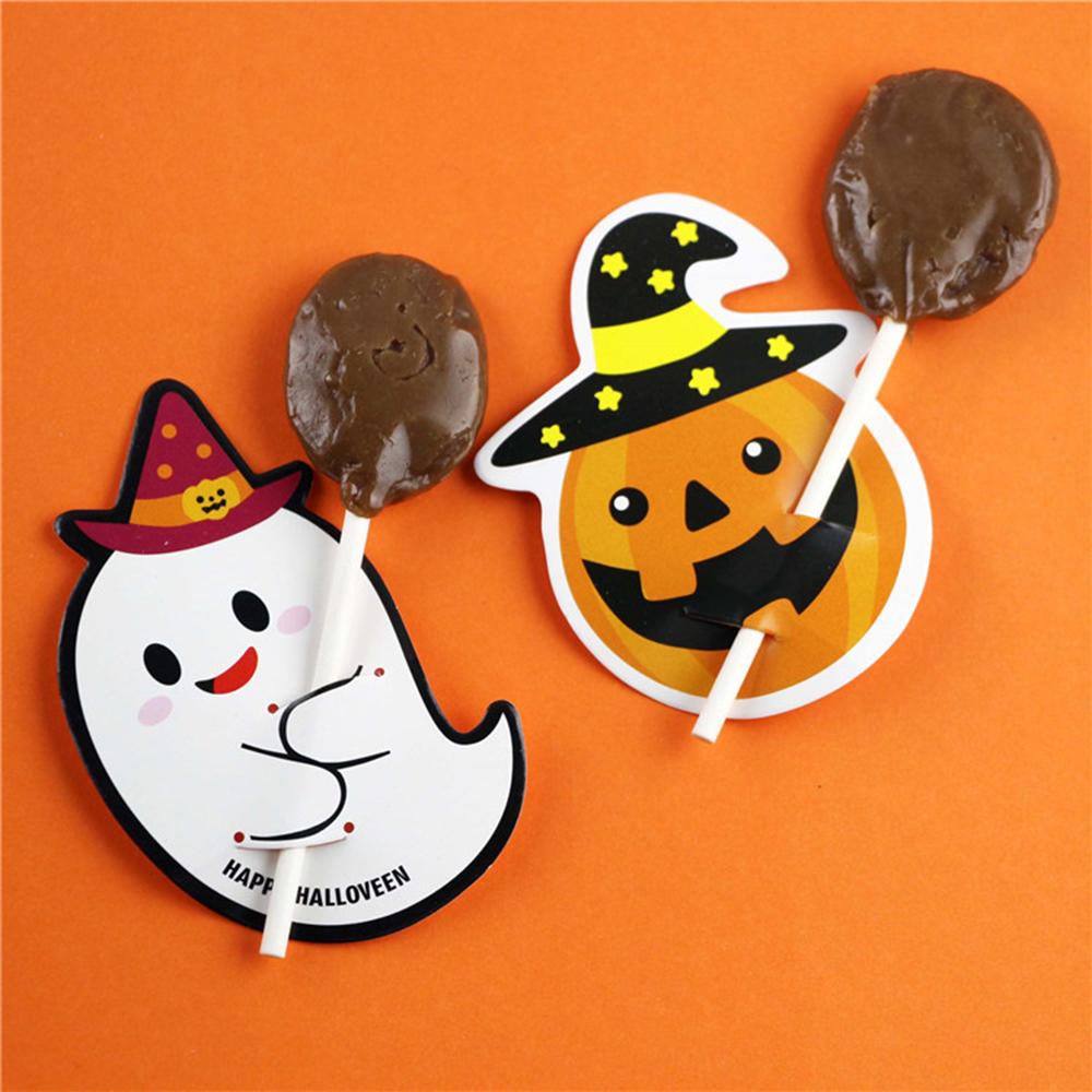 50Pcs Halloween Candy Box Lollipop Packing Card Pumpkin Ghost Card For Diy Halloween Party Decoration Favors Halloween 2024