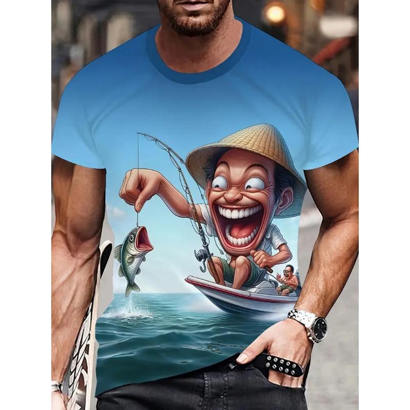 

Summer Tops Casual Loose Men Quick Drying Breathable Comfortable Men s T-shirt 3D Printed Round Neck Tshirts S