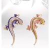 Lizard studded diamond brooch, metal brooch, animal rhinestone chest flower, clothing accessories, fashionable brooch for women