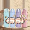 1PC Daisy Bee Hedgehog 750ml Color Plastic Sports Water Bottle Leakproof Flip Straw Lid Suitable for Sports Office Home Use