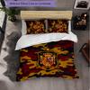 Spain Football Pattern 3 Pieces Bedding Set Soft Microfiber Duvet Cover with Pillow Cases for Bedroom