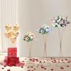 Golden Tall Flower Floor Stand Background Decor Metal Floral Column Road Lead Display Rack Romantic Wedding Party Venue Layout