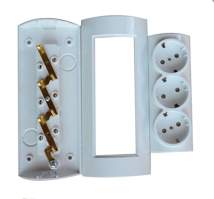 Bloc multiprise - atra - 3 prises - montage en applique - 250 v - 16 a - certifié ce