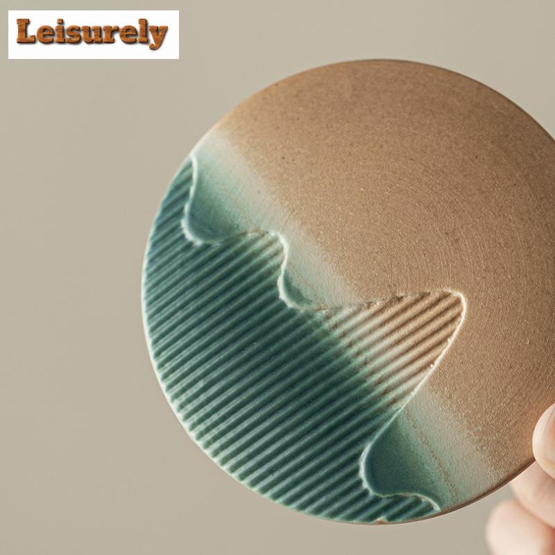 430ml Mountain Sea Ceramic Mug Tea Cup with Lid Tea Infuser Vintage Coffee Cup Japanese Breakfast Cups Handle Personalized Gifts