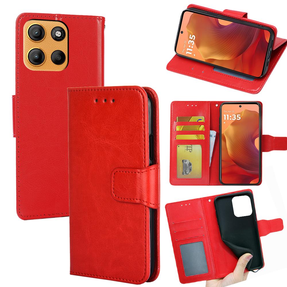 For Motorola Moto G15 Power 4G/G15 4G Case Wallet PU Leather+TPU Folding Stand Phone Cover
