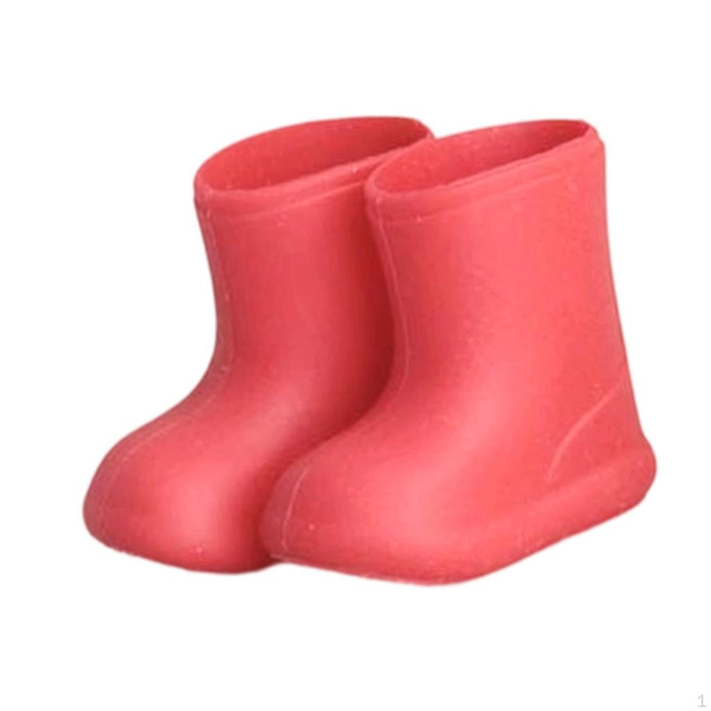 Doll Miniature Shoes Flexible Nonslip Rain Boots Toy Costume Replacement Silicone Handmade