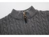 Men's Winter Cable Knit Half-Zip Sweater - Casual Fashion Base Layer