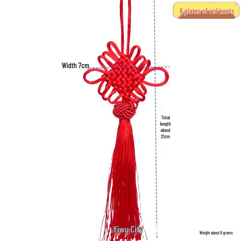 Festive Red Small Chinese Knot Tassel Bonsai Decoration