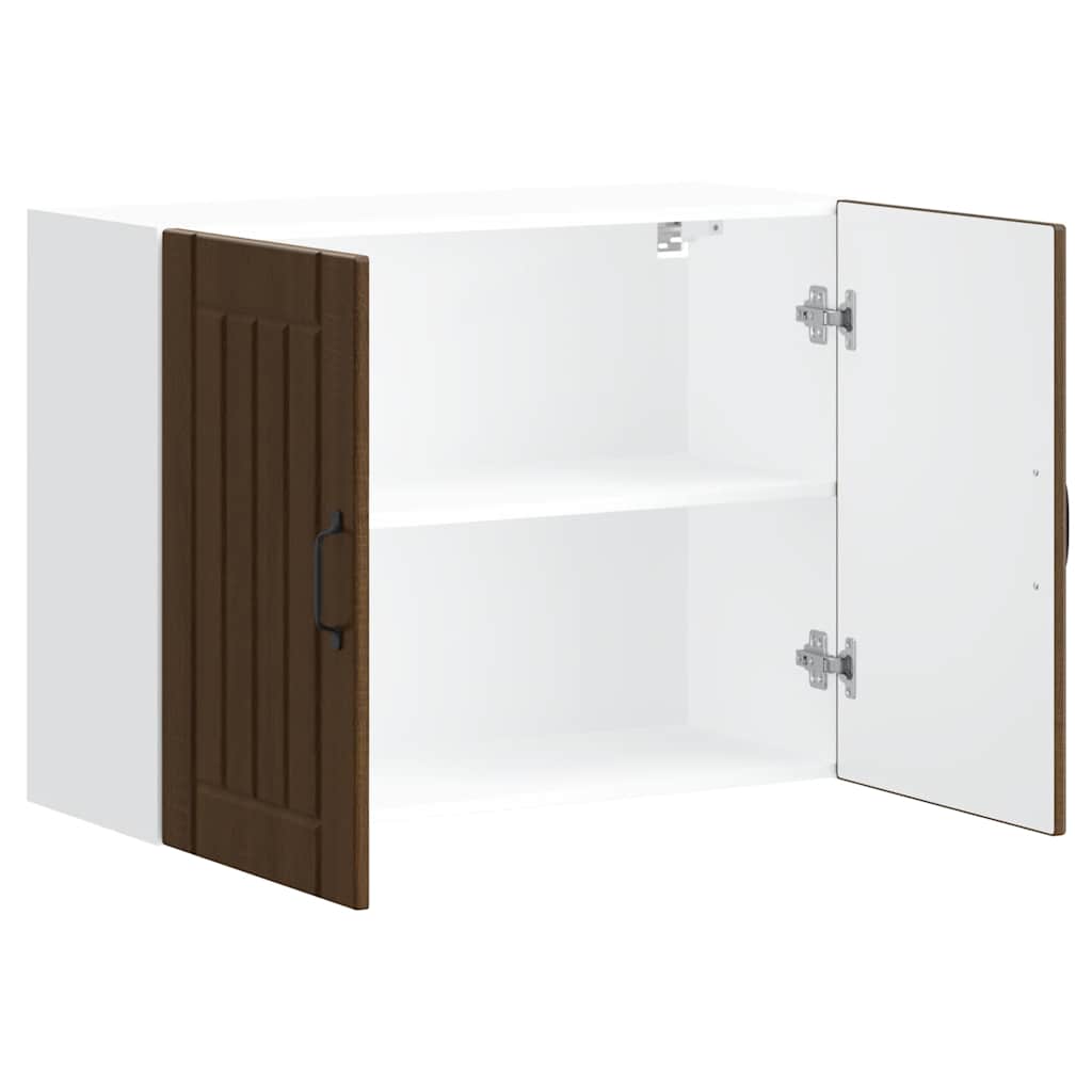 "Lucca" Kitchen Wall Cabinet Brown Oak Glued Wood