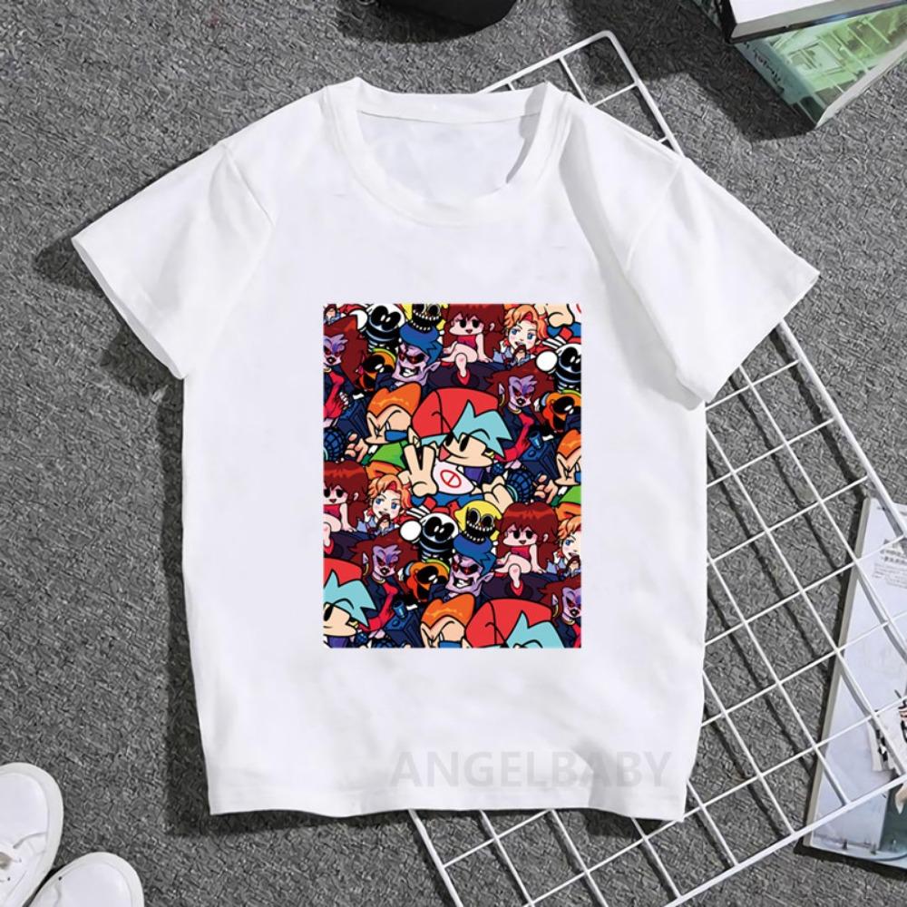 Hot Game Friday Night Funkin Cartoon Kids T shirt Girls Summer Fashion Tops Baby Boys Clothes Children Short Sleeve T-shirt