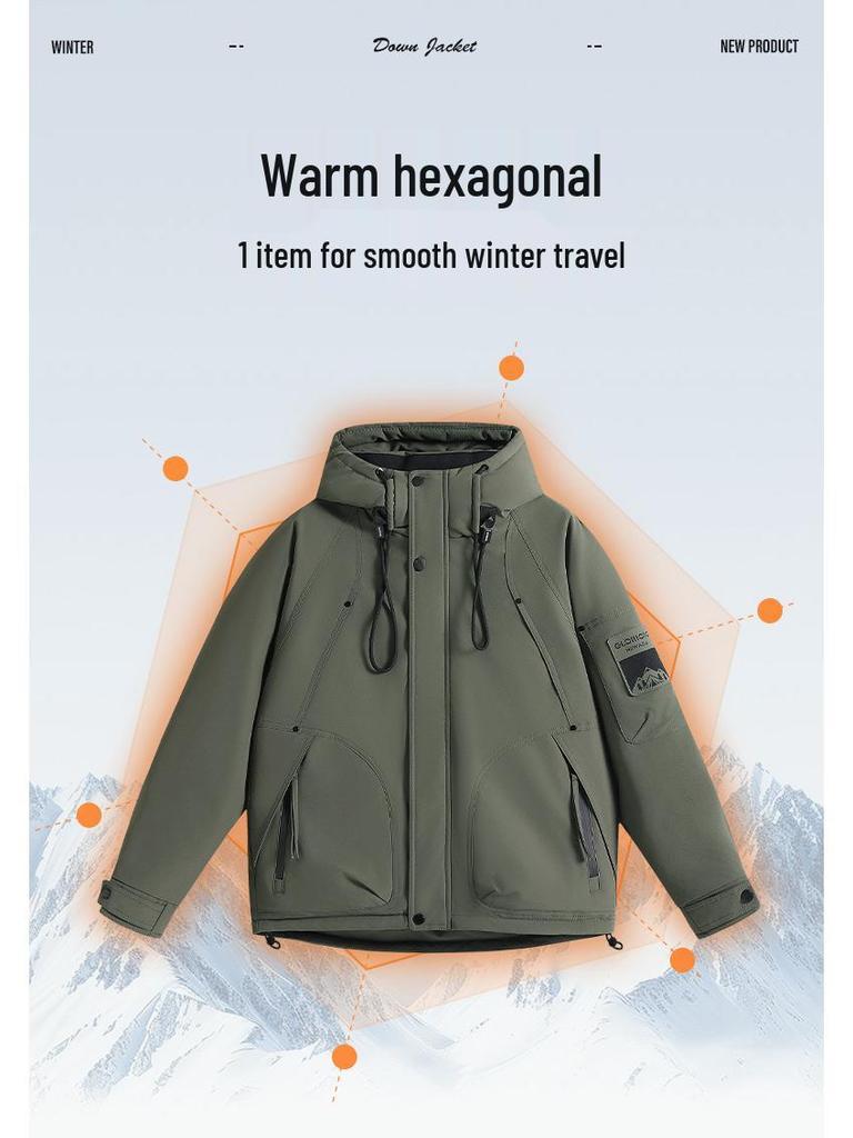 Men's Winter Thickened Down Jacket: Trendy, High-End Workwear for Cold Weather