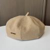 Female autumn and winter new woolen beret fashionable British style painter hat retro versatile face small bud hat