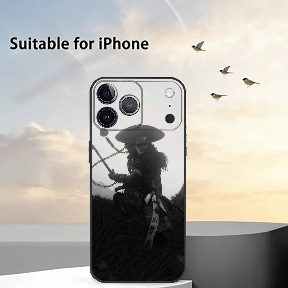 

Game G-Ghost Of Y-Yotei Phone Case For iPhone 17, 16,15,14,13,12,11 Plus,Pro Max, Others Soft Black Cover iPhone17PRO