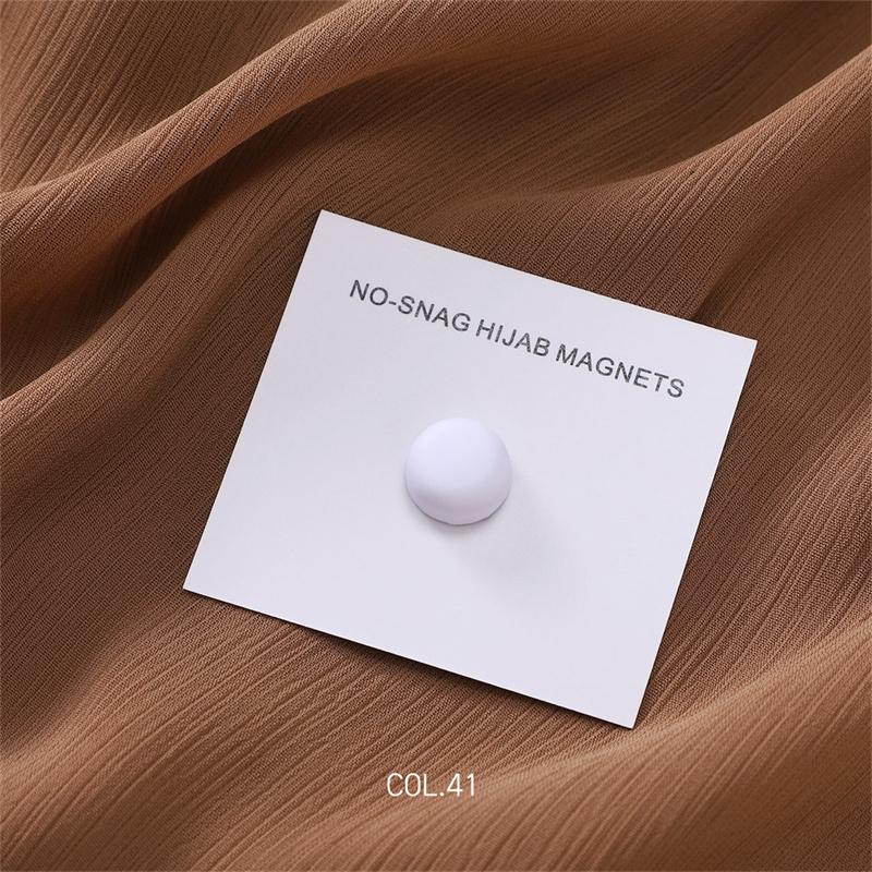 New 54color Matte Silk Scarf Hijab Magnet Brooch Strong Magnetic Buttons Round Shawl Dual-use Collar Clip Cufflinks