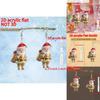 Santa Claus Acrylic Earrings With Silver Pins For Festive Holiday Gift