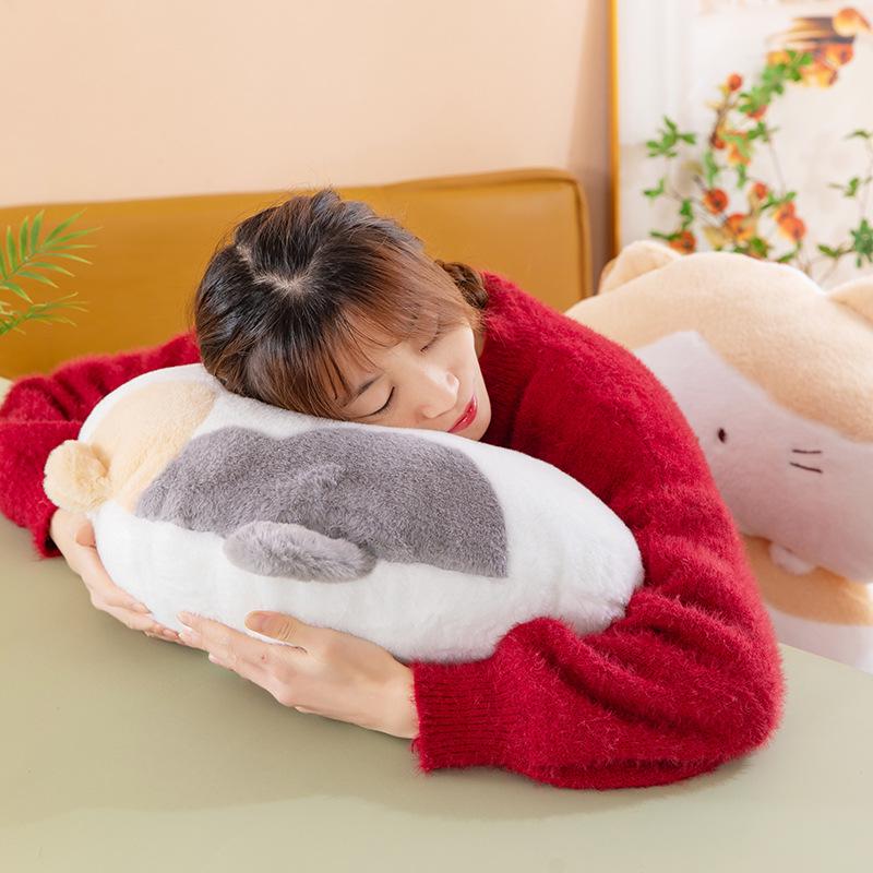Calico Cat Plush Toy Pillow - Long, Cute, and Huggable Doll for Girls