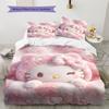 Hello Kitty Pink Pattern Bedding,Quilt Set Quilt Cover Pillowcase Home Birthday Gift(1 * duvet cover + 2 * pillowcase, without core)