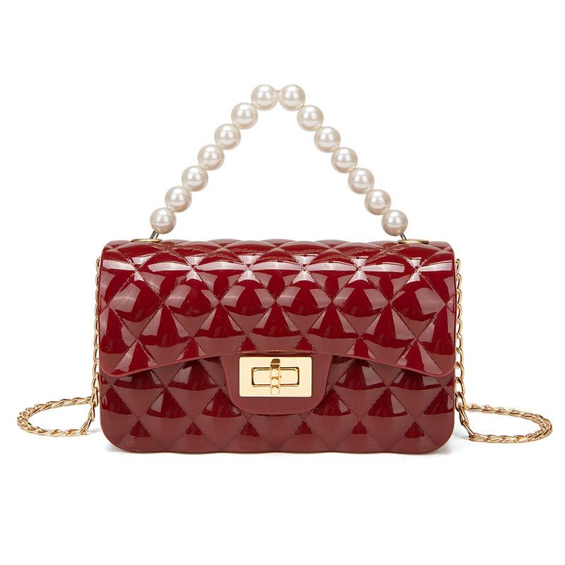 

Модная силиконовая сумка для телефона, сумка-желе с жемчужной отделкой, стильная сумка-мессенджер на цепочке, подходит для женщин на каждый день, для работы, для улицы, для путешествий.