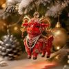 Christmas Party Supplies 2027 New Year Sheep Ornament 2D Acrylic Tree Pendant Xmas Hanging Pendants with String Chinese Zodiac Goat Decor,
