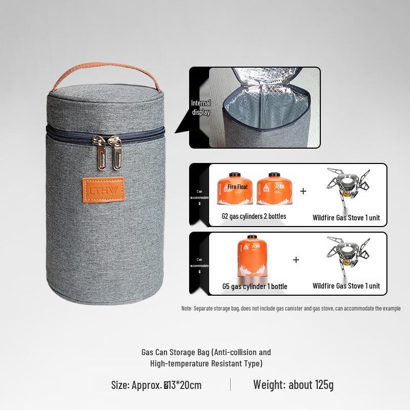 

Durable Outdoor Alpine Gas Can Storage Bag with Heat Insulation for Portable Card-type Stove