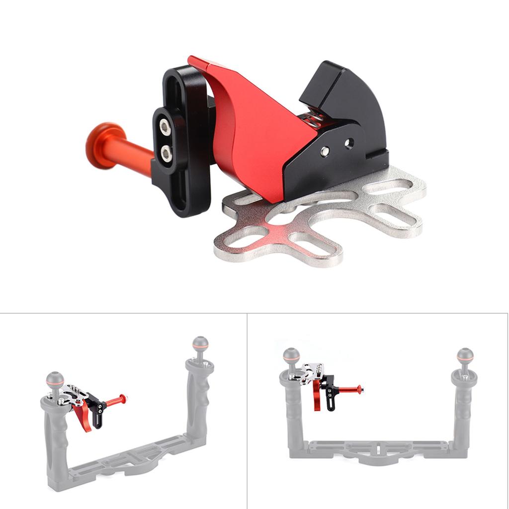 Aluminum Alloy Shutter Trigger Extension Lever Extend Mount Adapter Accessory for Dual Handle Diving Tray Stabilizer