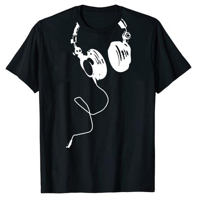 Electro House Music Headphone Techno Party DJ Unisexs Womens Tshirt Fashion New Top Tees TShirt Harajuku Short Sleeve