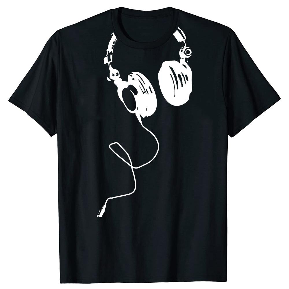 Electro House Music Headphone Techno Party DJ Unisexs Womens Tshirt Fashion New Top Tees TShirt Harajuku Short Sleeve