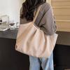 New large-capacity canvas tote bag casual solid color shoulder bag student backpack simple going out commuting handbag