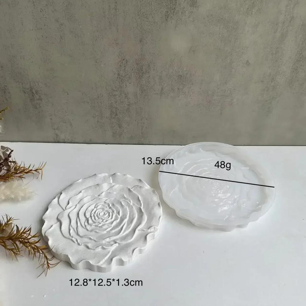 Handmade Creative DIY Flower Shape Tray Silicone Mold Jewelry Display Plate Mold DIY Storage Tray Plaster Dish Molds Clay Mould