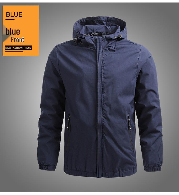 Herren Koreanischer Stil Kapuzen-Baseballjacke - Frühling Lässig Einfarbiges Design.