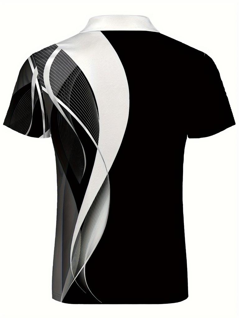 Men'S Breathable High-Golf Sweater - Casual Short Sleeve Fashion Contrast Design, Machine Washable
