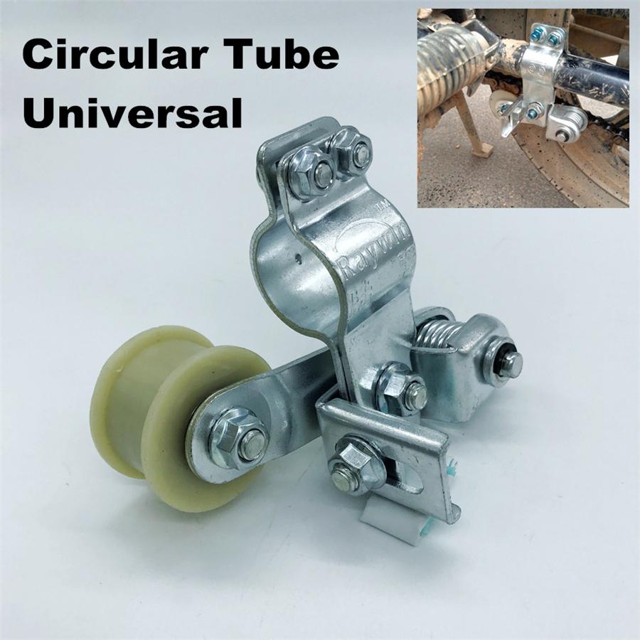 Motorcycle Steel Chain Tensioner Spring Pulley Wheel Guide Bolt On Round Fork