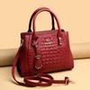 Women's Bag New Crocodile Pattern Middle Aged Women's Bag Korean Edition Simple Shoulder Bag Fashionable and Magnificent Handheld Mom's Bag Trendy