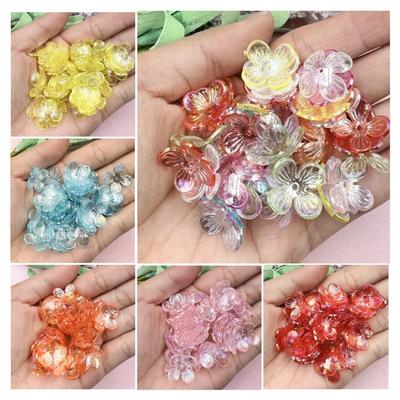 Acrylic Fashion Clear Crystal Handmade Materials DIY 100pcs Small Flower Beads 15.8mm Accessories Bracelet Hairpin Earrings
