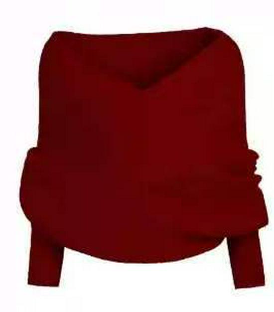 European & American Double Sleeve Off-the-Shoulder V-Neck Knit Scarf for Women