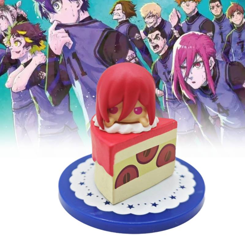 Blue 5pcs Lock Character Cake Toy Model Desktop Decoration Pvc Material Gift