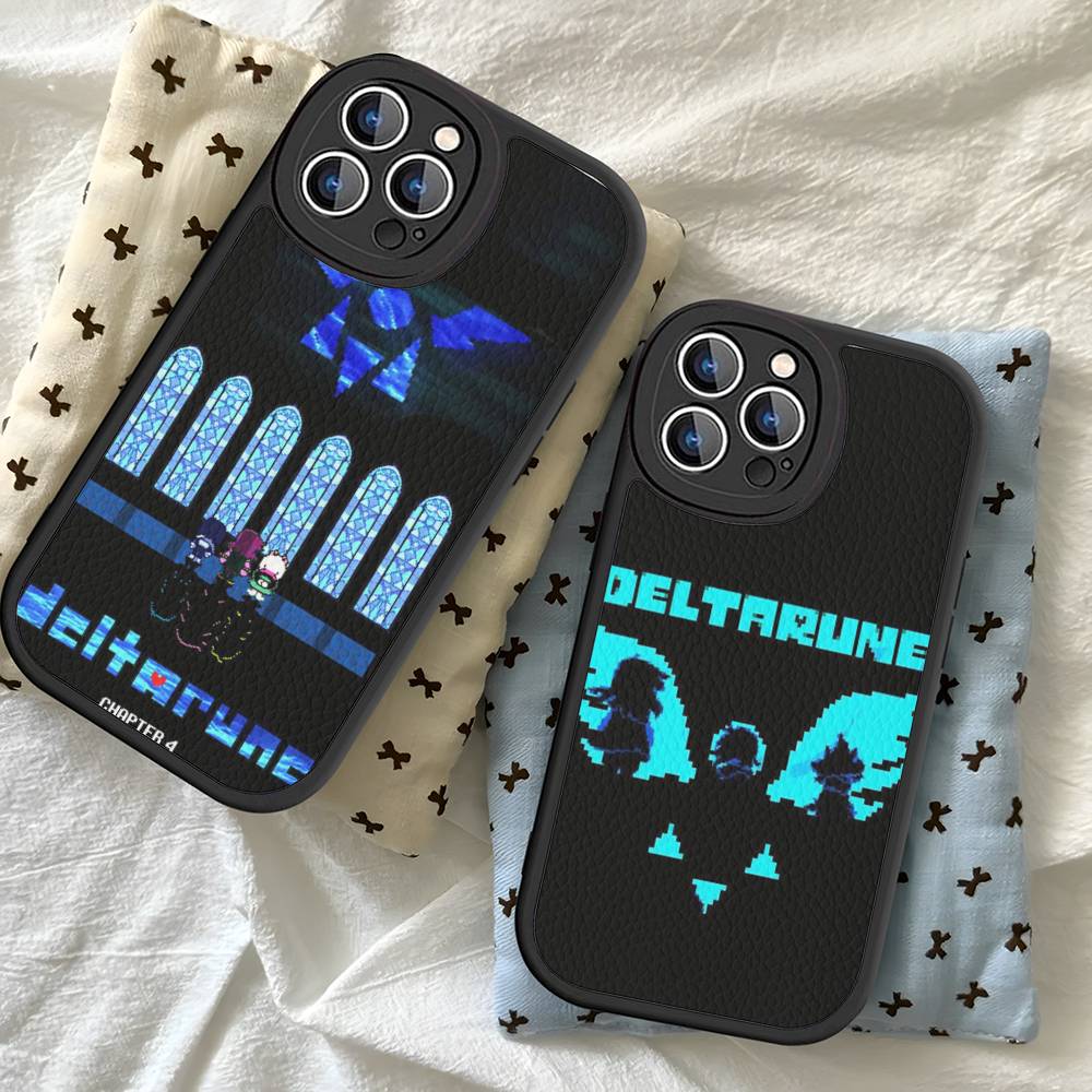 D-Deltarune Ralsei Leather Phone Case For iPhone 16 16e 15 14 13 12 11 Pro Max Plus Mini Cover