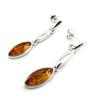 Les Trésors De Lily [N1962] - Amber 'Inspiration' Silver Earrings (rhodium-plated) - 37x8 Mm